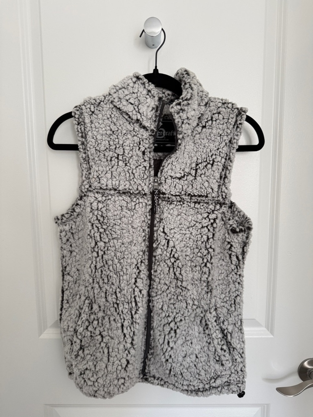 Cozy Sherpa Zip Vest in Light Gray